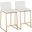 Mason Mara 26 Inch Fixed Height Counter Stool Set of 2 In White/Gold