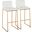 Mason Mara 30 Inch Fixed Height Barstool Set of 2 In White/Gold