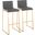 Mason Mara 30 Inch Fixed Height Barstool Set of 2 In Steel In Gray/Gold