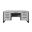 Mason Wood Laminate Double Pedestal Executive Desk In Concrete Gray
