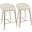 Matisse Glam 26 Inch Counter Stool With Gold Frame And Cream Fabric - Set Of 2