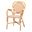Mattie Rattan Bistro Armchair In Natural Brown And Beige