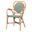 Mattie Rattan Bistro Armchair In Natural Brown And Green