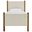 Maven Twin Size Fabric Upholstered Platform Bed In Ivory and Walnut