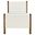 Maven Twin Size Boucle Upholstered Platform Bed In Feather and Walnut
