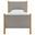 Maven Twin Size Fabric Upholstered Platform Bed In Wheat and Oak