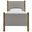 Maven Twin Size Fabric Upholstered Platform Bed In Wheat and Walnut