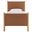 Maven Twin Size Vegan Leather Upholstered Platform Bed In Tan and Oak
