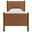 Maven Twin Size Vegan Leather Upholstered Platform Bed In Tan and Walnut