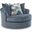 Maxon Place Oversized Swivel Accent Chair In Navy