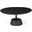 Maxwell Dark Brown Wood With Black Metal Pedestal Base Round Coffee Table