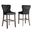 Maya Bar Stools Set of 2 with Footrest In Rustic Black Velvet and Chrome Handle