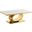 Megan Coffee Table In White Marble and Gold Stainless Steel Oval Base