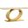 Megan Console Table In White Marble and Gold Stainless Steel Oval Base