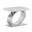 Megan End Table In White Marble and Stainless Steel Oval Base