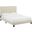Melanie Beige Queen Tufted Button Upholstered Fabric Platform Bed
