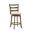 Melindra Swivel Counter Height Bar Stool In Putty Brown and White