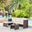 Menton Steel Rattan 2-Piece Chair Lounge And 2 Seater With Coffee Table Patio Set In Cream
