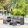Menton Steel Rattan 2-Piece Chair Lounge And 2 Seater With Coffee Table Patio Set In Grey