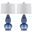Mercurio Blue 28.5 Inch Double Gourd Lamp Set of 2