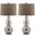 Mercurio Ivory and Silver 28.5 Inch Double Gourd Lamp Set of 2