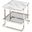 Metal And Marble Glass In Side Table In Silver And White