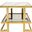 Metal And Marble Glass Side Table In Gold And White