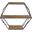 Metal And Wood 3 Tier He x agon Wall Shelf In Brown And Black