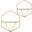 Metal And Wood He x agon Wall Shelves Set of 2 In Gold And White