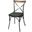 Metal Crossback Chair Set of 2 With Black Seat Cushion