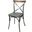 Metal Crossback Chair Set of 2 With Grey Seat Cushion