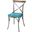 Metal Crossback Chair Set of 2 With Peacock Blue Seat Cushion