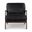 Metro Carmelo Genuine Leather Accent Chair In Walnut and Black