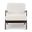 Metro Carmelo Upholstered Genuine Leather Accent Chair In Cream and Walnut