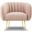 Metro Channeled Accent Chair In Brass Legs And Rosa Pink Upholstery