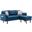 Mia Blue Sectional Sofa Chaise With Usb Charger &amp; Pillows