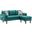 Mia Green Sectional Sofa Chaise With Usb Charger &amp; Pillows