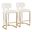 Mid back Demi 26 Inch Fixed Height Counter Stool Set of 2 In Cream and Gold