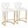 Mid back Demi 26 Inch Fixed Height Counter Stool Set of 2 In Gold and White