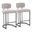 Mid back Demi 26 Inch Fixed Height Counter Stool Set of 2 In Light Grey and Black
