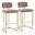 Mid back Demi 30 Inch Fixed Height Barstool Set of 2 In Brown and Gold