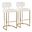 Mid back Demi 30 Inch Fixed Height Barstool Set of 2 In Cream and Gold