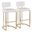 Mid back Demi 30 Inch Fixed Height Barstool Set of 2 In Gold and White