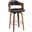Mid-Century 27 Inch Counter Seat Height Swivel Barstool In Black