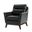 Mid-Century Mordern Genuine Leather Armchair In Black