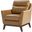 Mid-Century Mordern Genuine Leather Armchair In Camel