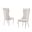Mike Boucle Fabric Dining Chair Set of 2 in Cream and Chrome