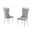 Mike Boucle Fabric Dining Chair Set of 2 in Gray and Chrome