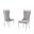 Mike Boucle Fabric Dining Chair Set of 2 in Rich Gray and Chrome