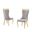 Mike Boucle Fabric Dining Chair Set of 2 in Rich Gray and Gold Chrome